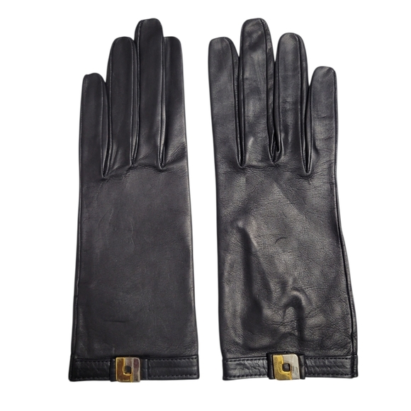 Loewe Accessories - Women's LOEWE Black Leather W/interlocking LL logo Size 7.5